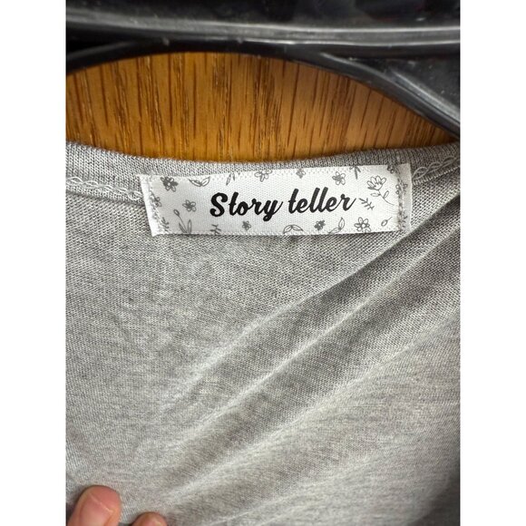 Womens Plus Size 1X Gray Tiered Open Cardigan Sweater - Picture 8 of 8